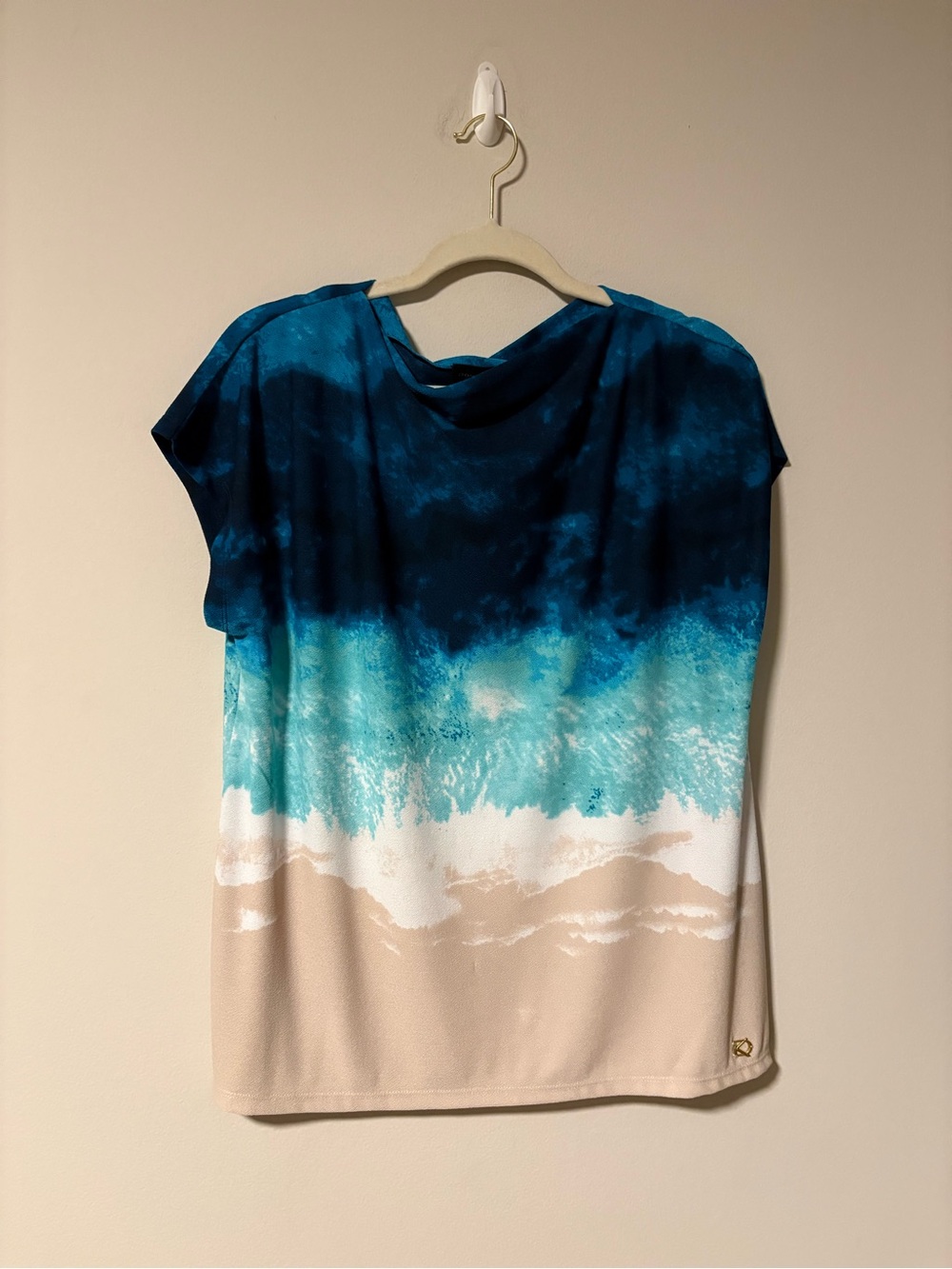 Donna Karen New York Ombré Blouse XL EUC